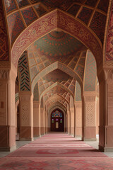 an arched door of an entryway of a mosque, in the style of fractal geometry