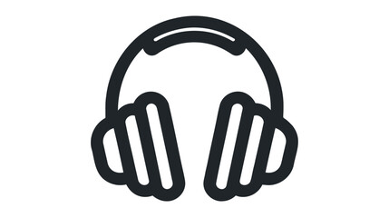 Vector headphones icon. Black symbol silhouette isolated on white background