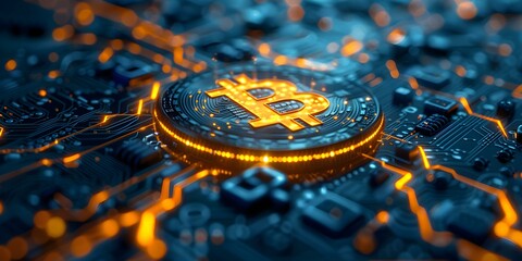 Cyber Threat: Hackers Targeting Blockchain Security. Concept Cybersecurity, Blockchain Technology, Data Breach, Hacker Attacks, Online Security