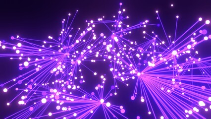 energievoll violett leuchtende symmetrisch vernetzte Lichter, Energie, Strom, Stärke, Netzwerk,...