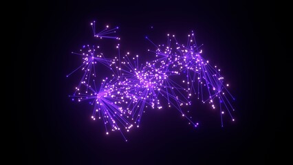 energievoll violett leuchtende symmetrisch vernetzte Lichter, Energie, Strom, Stärke, Netzwerk,...