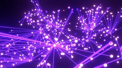 energievoll violett leuchtende symmetrisch vernetzte Lichter, Energie, Strom, Stärke, Netzwerk, Sicherheit, kraftvoll, schnelles Internet, Licht, Technologie, Wissenschaft