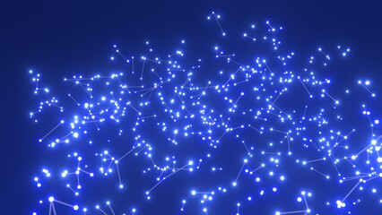 Fototapeta premium energievoll blau leuchtende symmetrisch vernetzte Lichter, Energie, Strom, Stärke, Netzwerk, Sicherheit, kraftvoll, schnelles Internet, Licht, Technologie, Wissenschaft