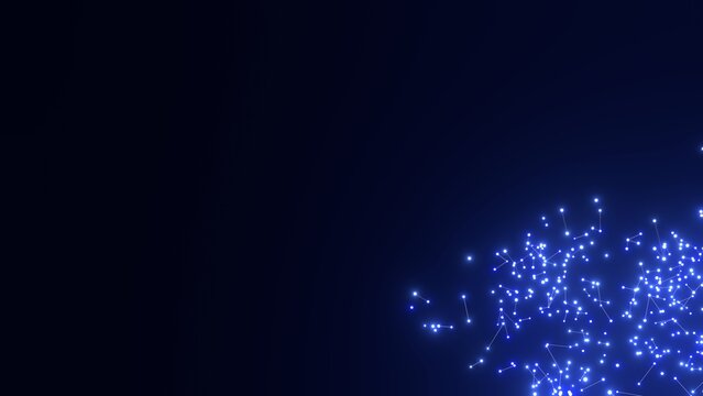 energievoll blau leuchtende symmetrisch vernetzte Lichter, Energie, Strom, St&auml;rke, Netzwerk, Sicherheit, kraftvoll, schnelles Internet, Licht, Technologie, Wissenschaft