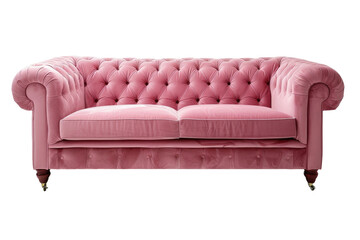 Chesterfield Sofa Design on Transparent Background.