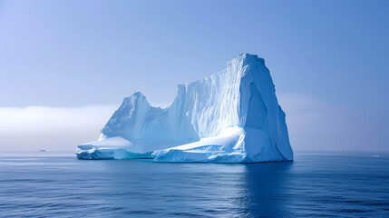 Majestic Iceberg in Calm Blue Ocean - obrazy, fototapety, plakaty