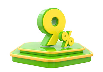 9 percentage off sale Promotion Podium Green 3D 