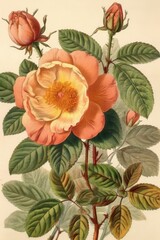 Vintage flowers illustration, nature