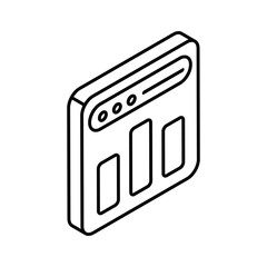 An icon of web analysis in trendy isometric style isolated on white background
