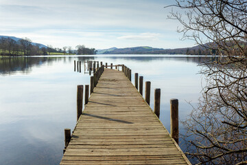 wooden pier on lake