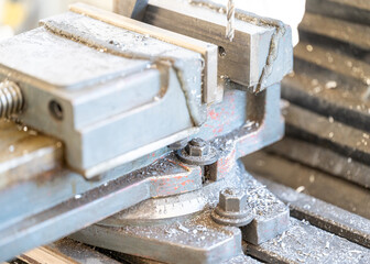 Close-up pictures of a lathe