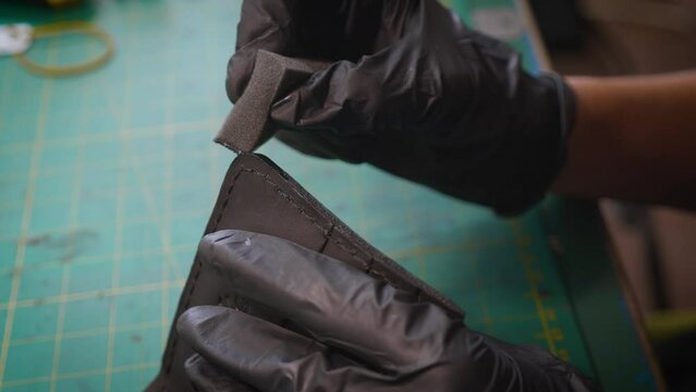 The process of making a leather wallet