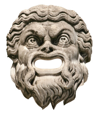 Ancient Greek theatre mask made of stone
