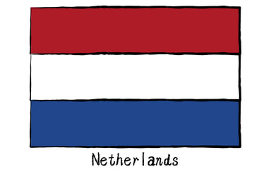 Analog hand-drawn world flag, Netherlands