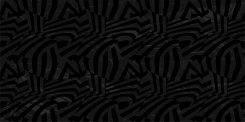 Trendy Dark Black Seamless Abstract Pattern Vector Illustration Background Art - obrazy, fototapety, plakaty