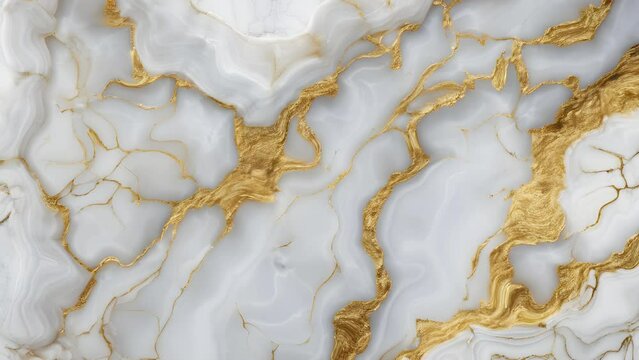 White golden liquid agate design. Stone texture. Animated luxurious background. Fluid art. 23,98fps