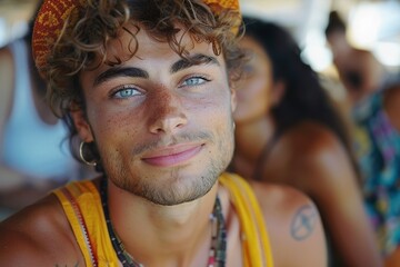 Fototapeta premium Hipster Diversity: Raw Snapshot Showcasing People of Various Cultures in Authentic Style