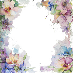 light watercolour flower frame  - 1