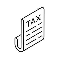 Have a look at this amazing isometric icon of tax report in trendy style