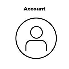 User account sign line icon in circle. Avatar symbol. Illustration log in on white background. Trendy modern profile sign in flat style, for app, graphic design, web, site, ui. Vector EPS 10