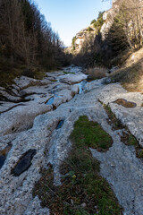 Roccamorice, Italy A mountain stream in the Majella Mountains wilderness.