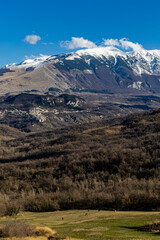 Salle, Italy, A spectacular view over the Maiella range of mountains,