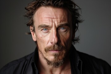 Fototapeta premium Bearded Man in Black Shirt