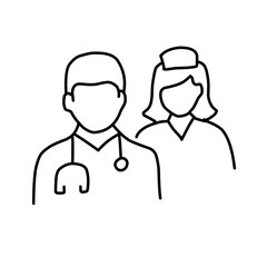 Doctor and Nurse line icons
