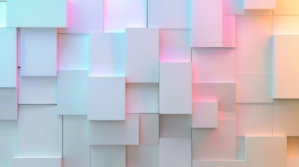 Minimalist 3d render abstract background with geometric transparent gradient rectangles - versatile for ads, posters, templates, and business presentations