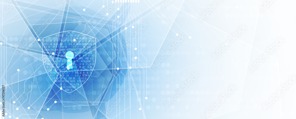 Wall mural cyber security and information or network protection. future cyber technology web services for busin