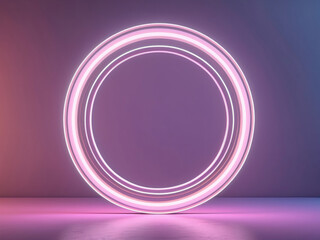 Glowing neon ring with copy space