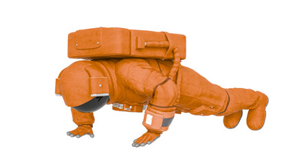 astronaut is doing some military push up © DM7