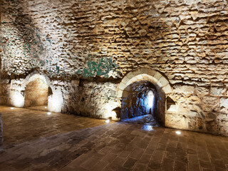 The interiors of the castle at Ajlun in Jordan