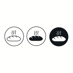 bread Bakery icon button,sign, symbol Vector