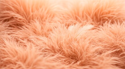 Fototapeta premium Peach fuzz color feathers, soft abstract background. Pastel colour of the year, banner