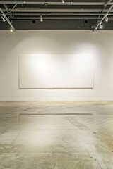 high quality shot of an empty white blank wall in an art gallery - obrazy, fototapety, plakaty