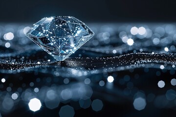 A radiant image depicting the essence of clean and straightforward connections, accentuated by the symbolism of a diamond representing the influence of AI within the interconnected network - obrazy, fototapety, plakaty