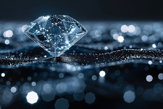A radiant image depicting the essence of clean and straightforward connections, accentuated by the symbolism of a diamond representing the influence of AI within the interconnected network