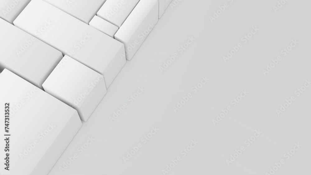 Aufkleber White blocks motion on a background with a place for text. 3d render animation loopable