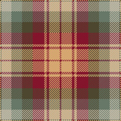 Auld Acotland tartan plaid, fabric swatch close-up. 