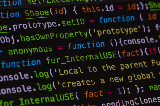 Developer screen with colored website programming code
