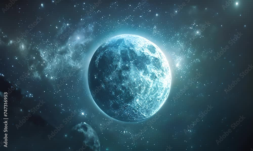 Sticker starry sky with a large planet. the concept of outer space.
