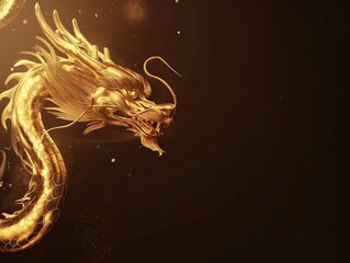 Traditional Golden Chinese Dragon
