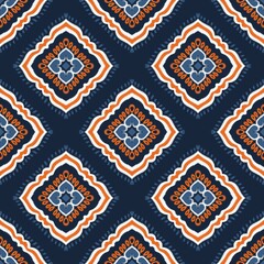 Ikat Flower Pattern Ethnic Geometric native tribal boho motif aztec textile fabric carpet mandalas African