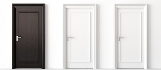 Three white doors are wide open in a white room, creating a sense of openness and possibilities. The doors are the main focal point, inviting exploration and transition between spaces.