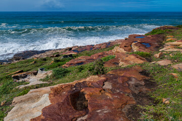 Fototapeta premium The Wild Coast, known also as the Transkei, is a 250 Kilometre long stretch of rugged and unspoiled Coastline that stretches North of East London along sweeping Bays, footprint-free Beaches, South Afr