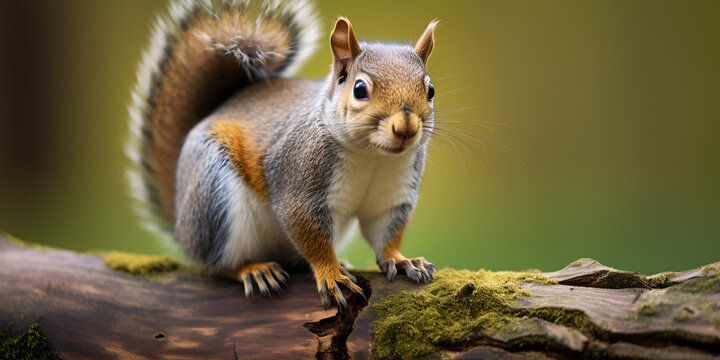 A photograph of cute and adorable squirrel