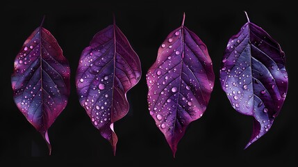purple flower with water drops - obrazy, fototapety, plakaty