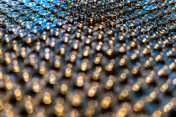 Obraz premium 9mm Bullet Ammunition in Abundance in a Row with Focus Technique in Switzerland.