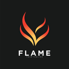Flame logo design with vector illustration concept